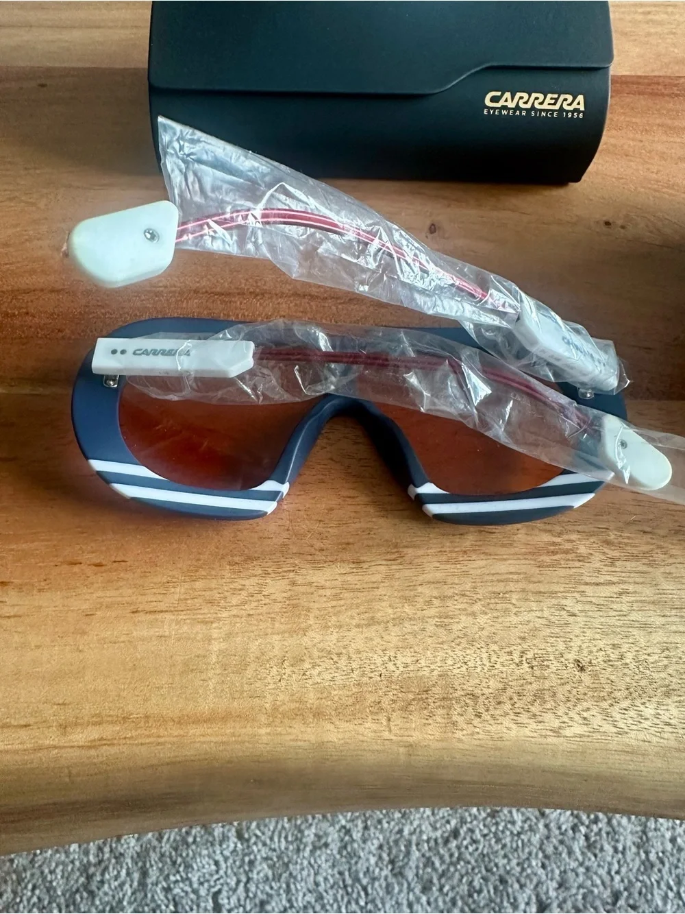 Carrera Men’s Blue Frame Sunglasses with Amber Lenses